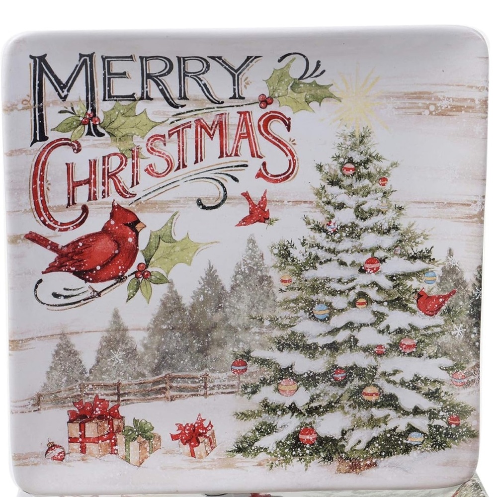 Certified International Evergreen Christmas 10.5" Dinner Plate